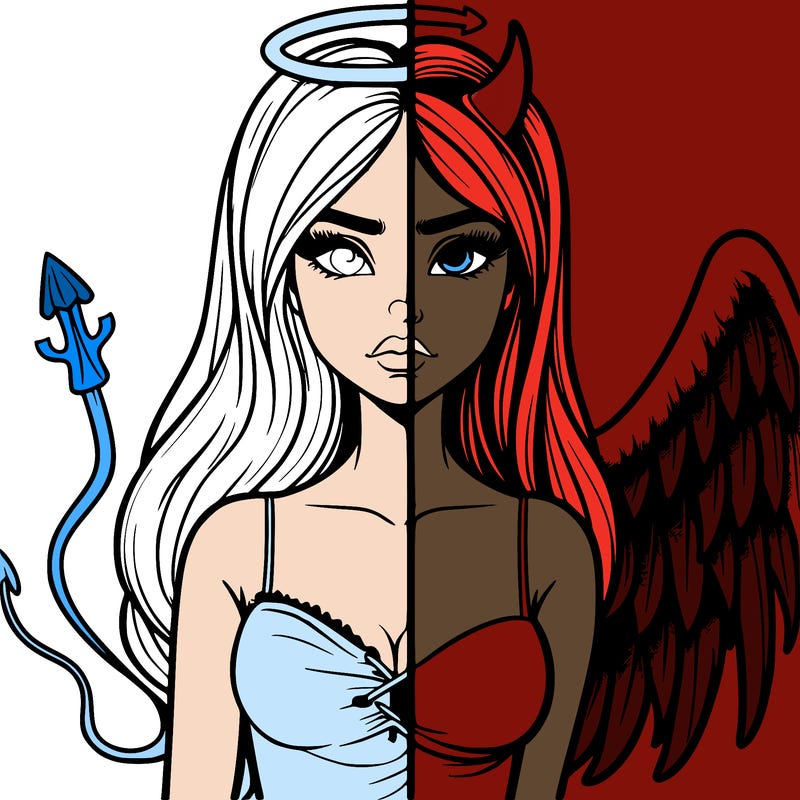 devil vs angel realistic girl
