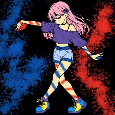 realistic girl danceing