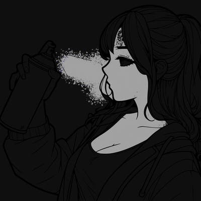 a realistic girl spray, painting