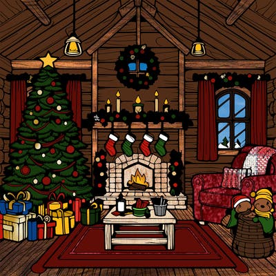 christmas house interior