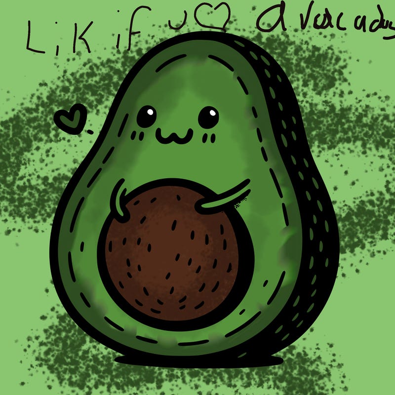an avocado hugging an avocado