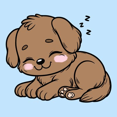 cute dog sleeping realistic