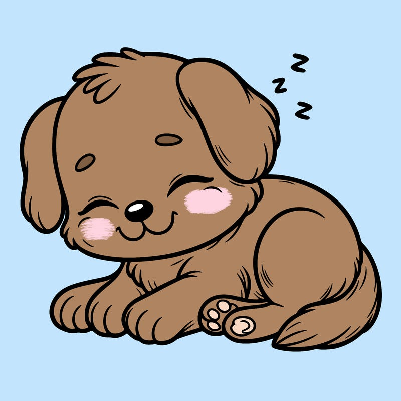 cute dog sleeping realistic