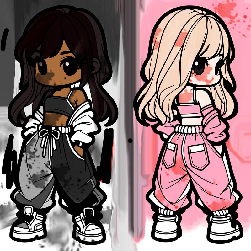 girl in crop top and baggy pants