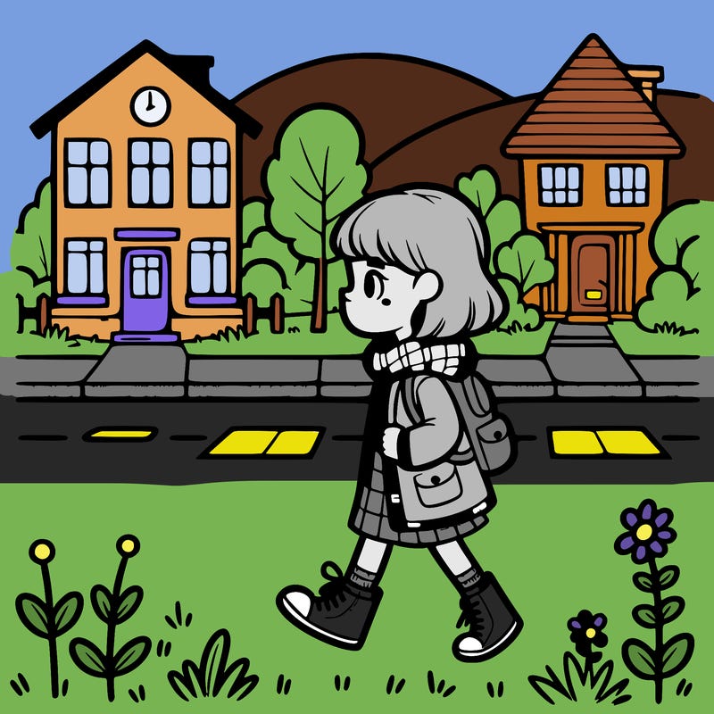 girl walking home