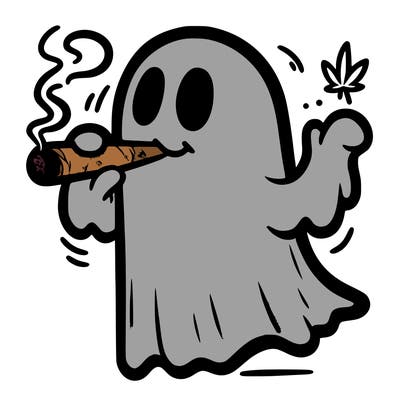 ghost smoking a joint