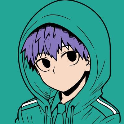 manga character with a hoodie