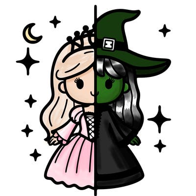 split princess and witch