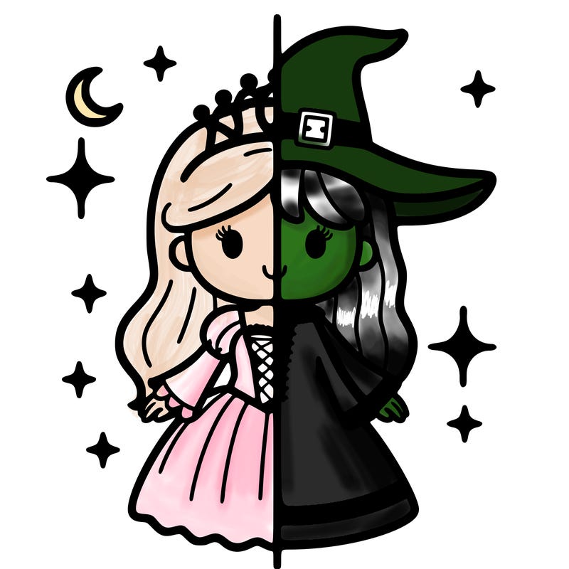 split princess and witch