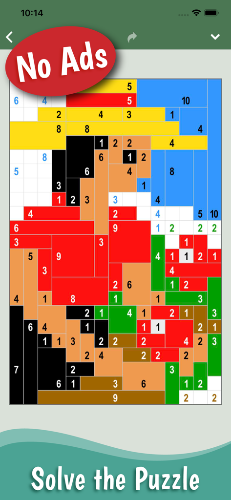 Block-a-Pix: Block Puzzle - A colorful Shikaku logic puzzle grid being solved to reveal a pixel art picture in the Block-a-Pix mobile app