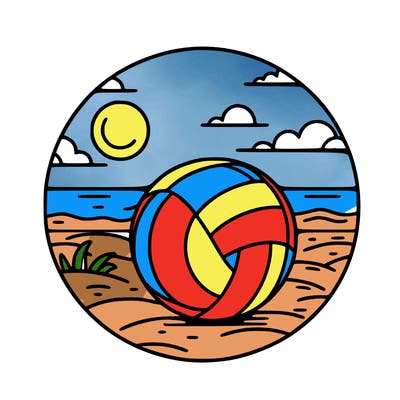volleyball on a beach