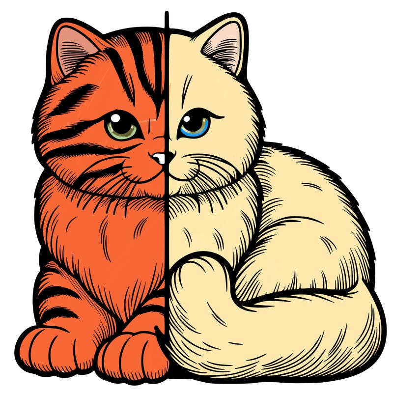 realistic split cat