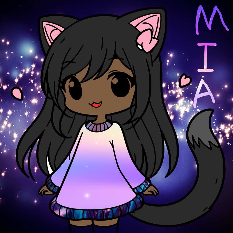 girl with cat ears and tail