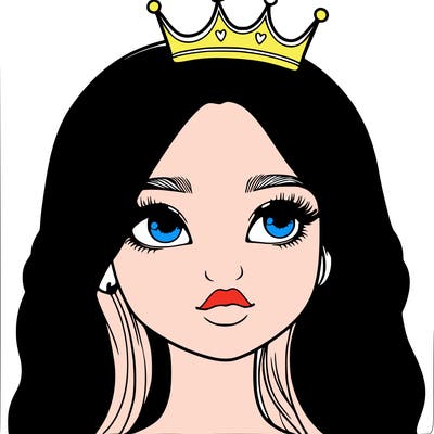 a realistic girl with a crown on