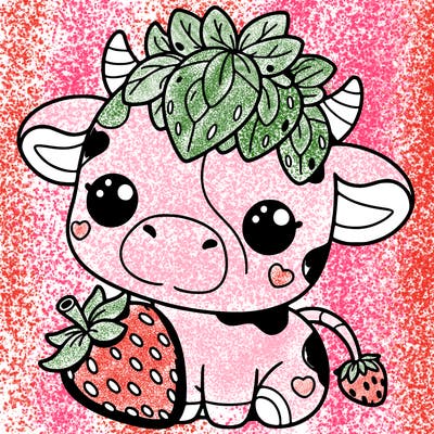 cute strawberry cow