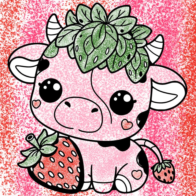 cute strawberry cow