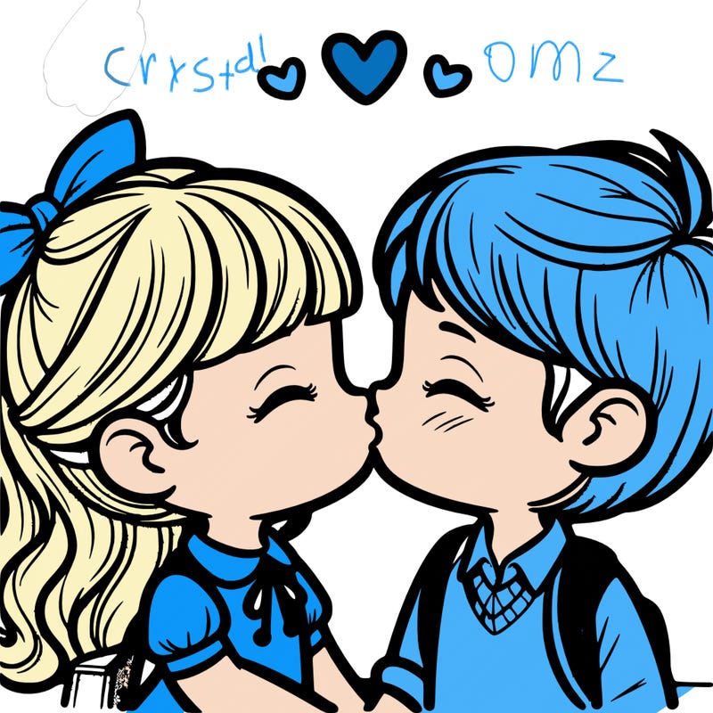 boy and girl kissing