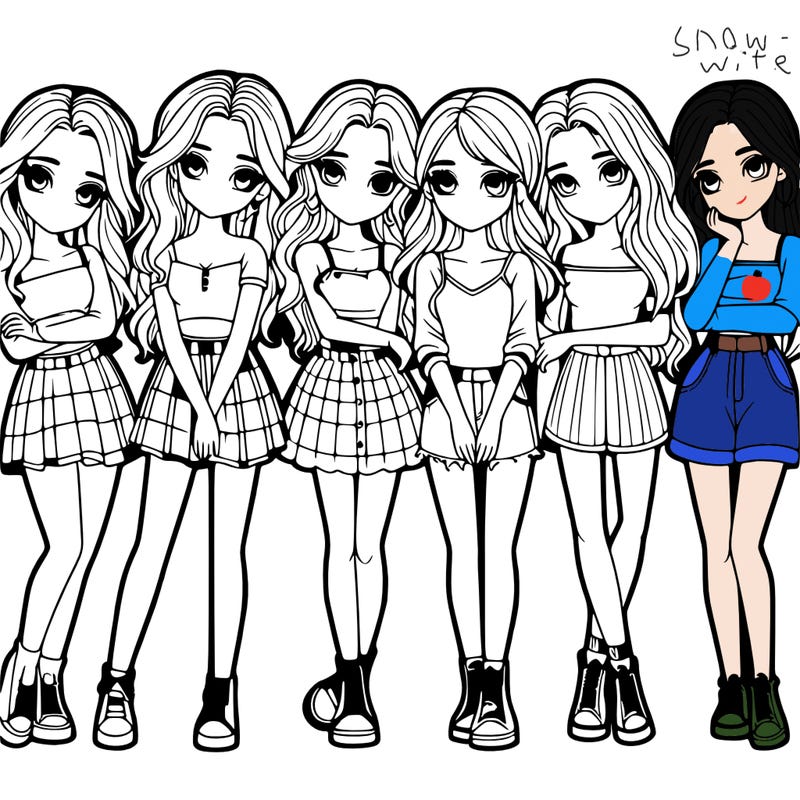 a group of girls realistic