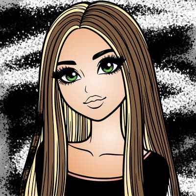 realistic girl with straight and long hair