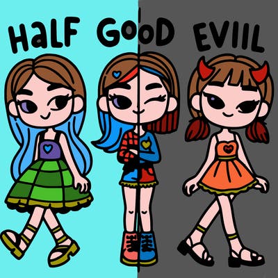 girls who's half good half evil