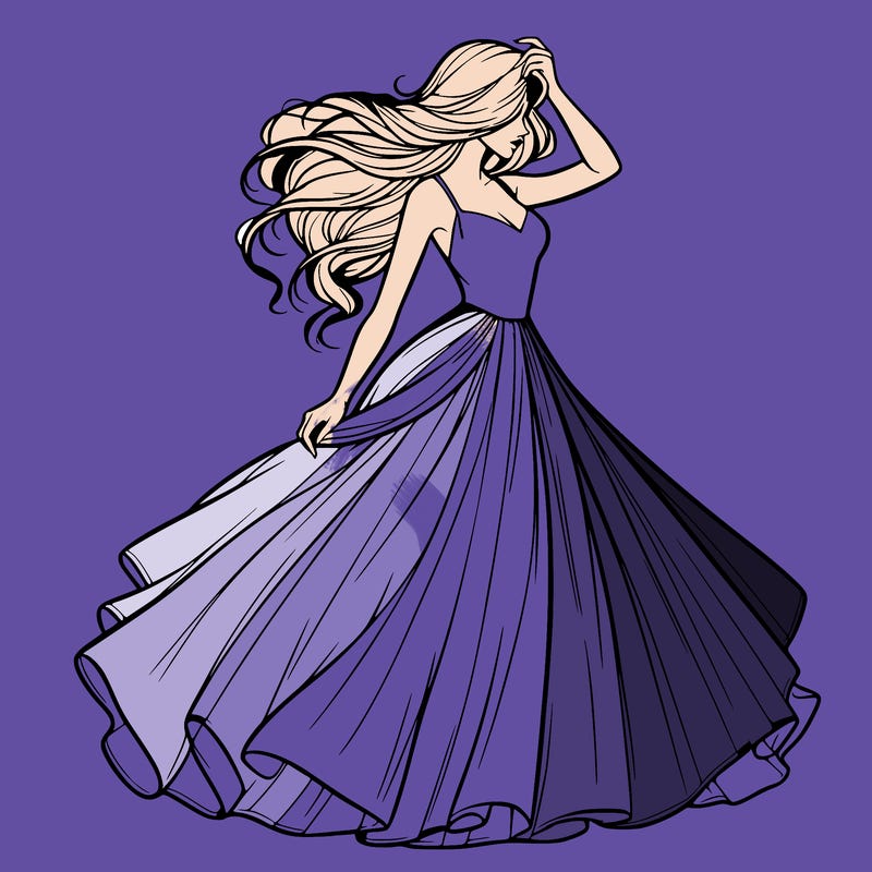 realistic woman with dress flowing in the wind