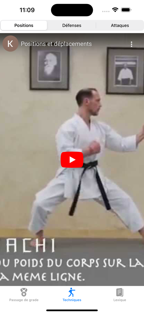 karate - Shotokan karate instructional video showing positions and movements.