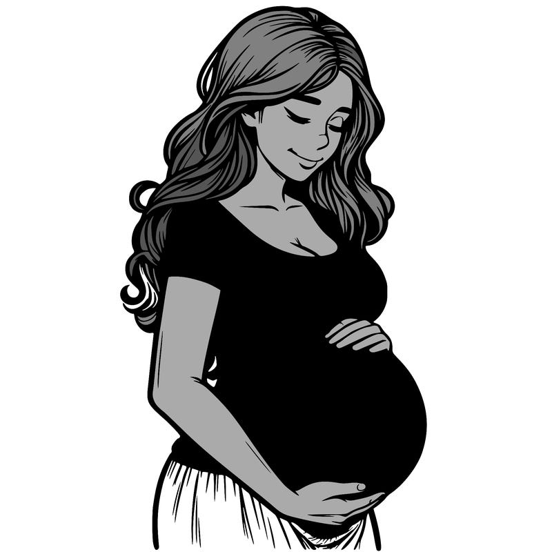 woman heavily pregnant realistic