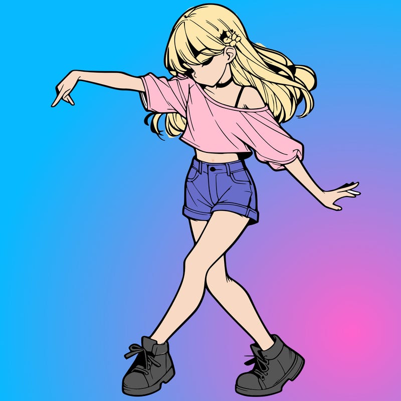 realistic girl danceing