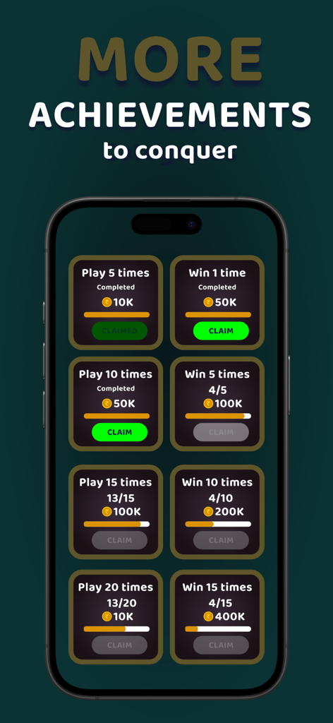 Kodeeshwaran - Malayalam Quiz - In-game achievement screen showing reward milestones for playing and winning Malayalam quiz matches