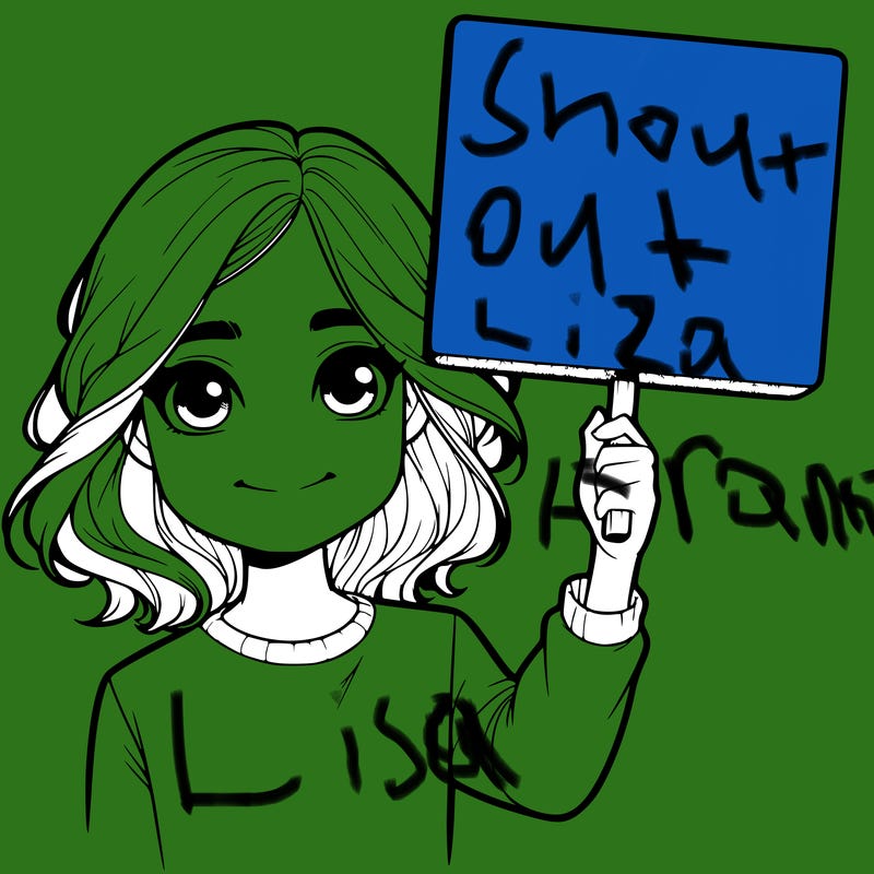 realistic girl holding up a sign