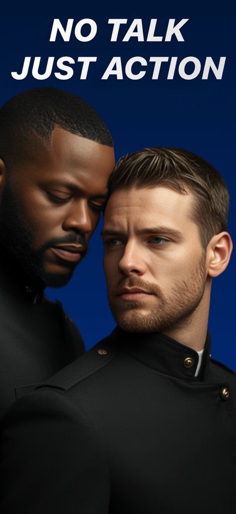 Sniffiеs-Daily Trio - Two men standing close together against a blue background with the text No Talk Just Action.