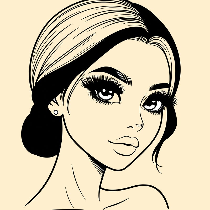 realistic girl with lashes
