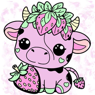 cute strawberry cow