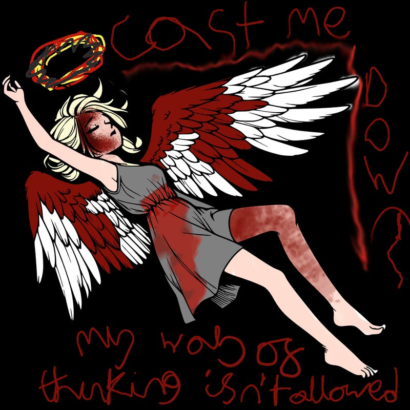 a falling angel realistic