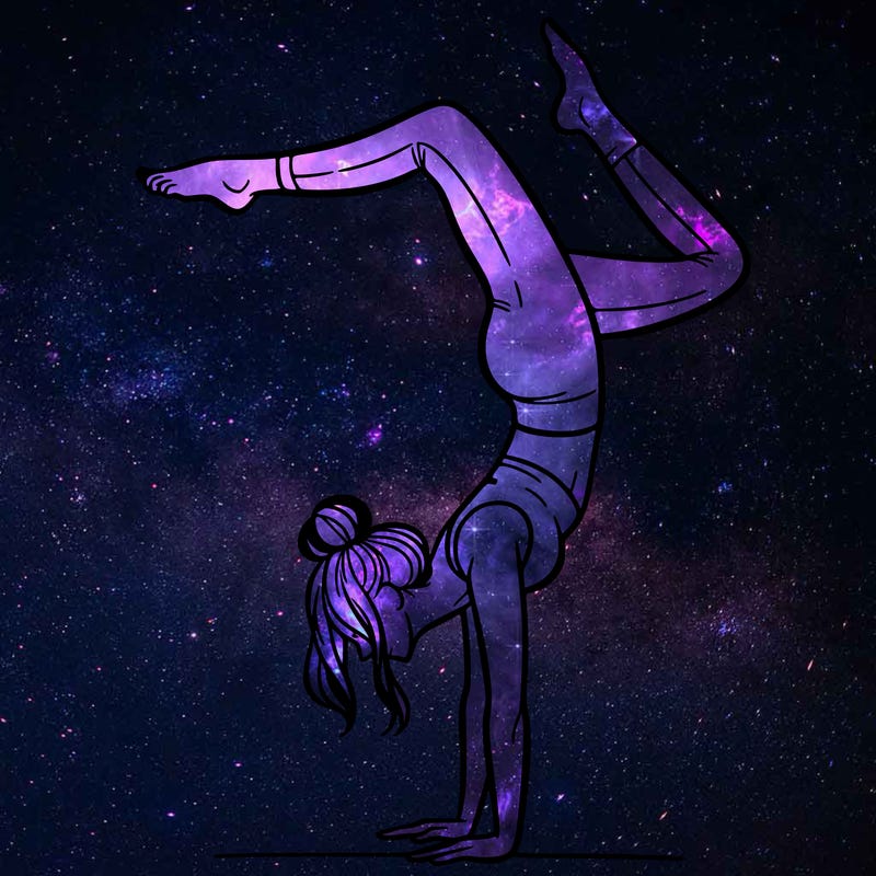 a woman doing a handstand