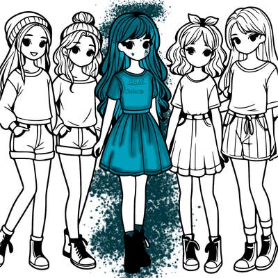 a group of five girls