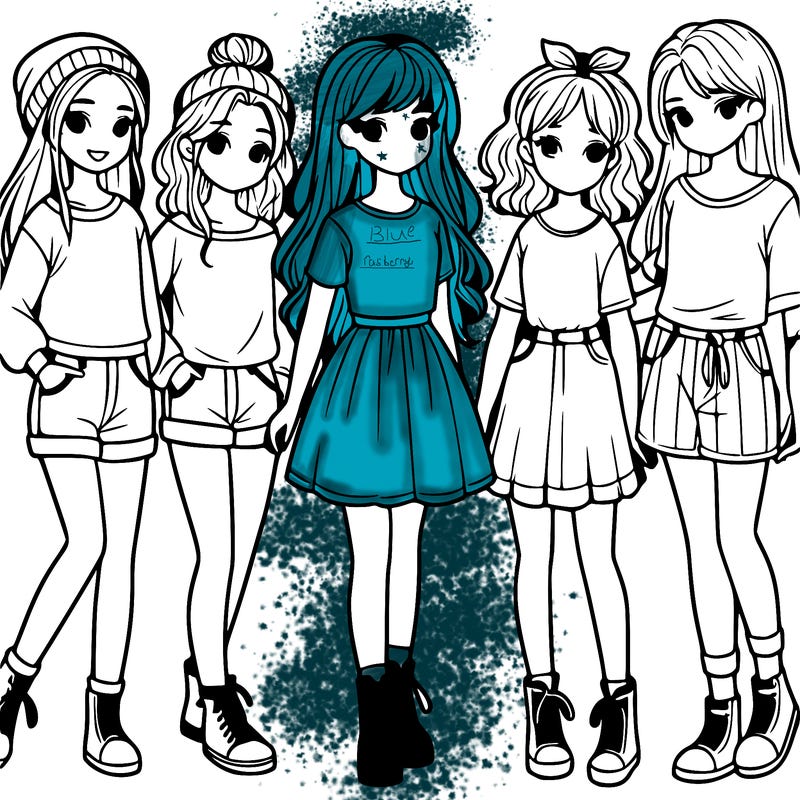 a group of five girls