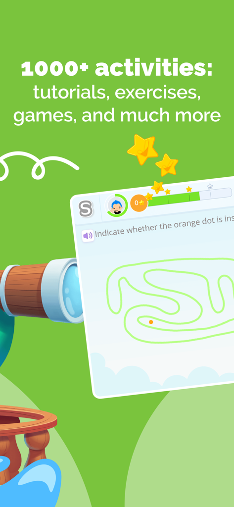 Smartick Kids Learn Math - Smartick math app interface showing over 1000 educational activities and games for kids