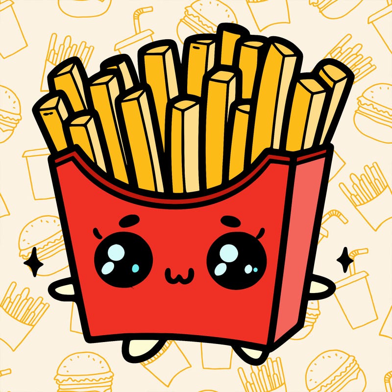 a cute. french fries