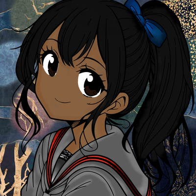 manga girl with ponytail