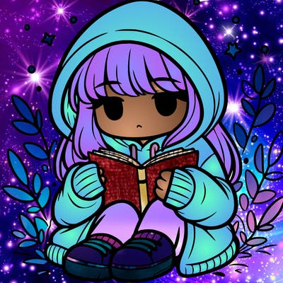 girl in oversized hoodie reading a book
