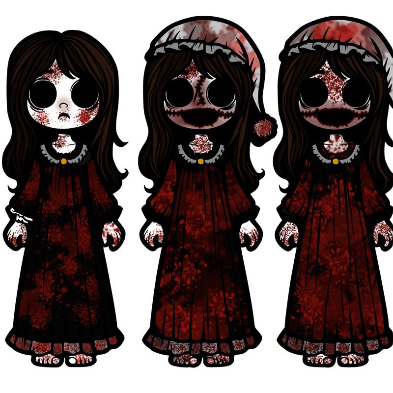 scary girl in night gown