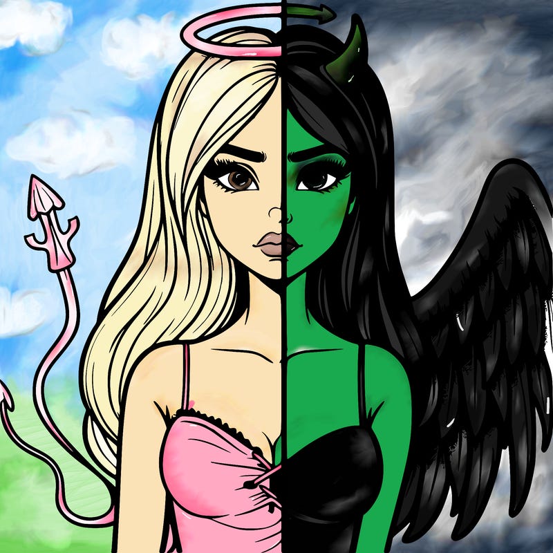 devil vs angel realistic girl