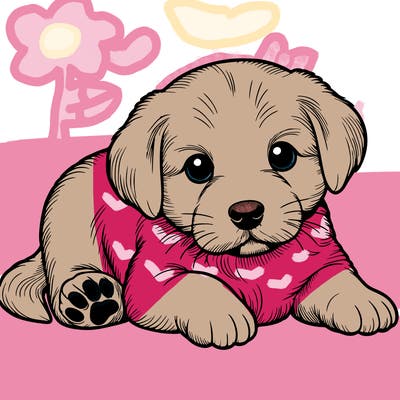 a cute realistic puppy