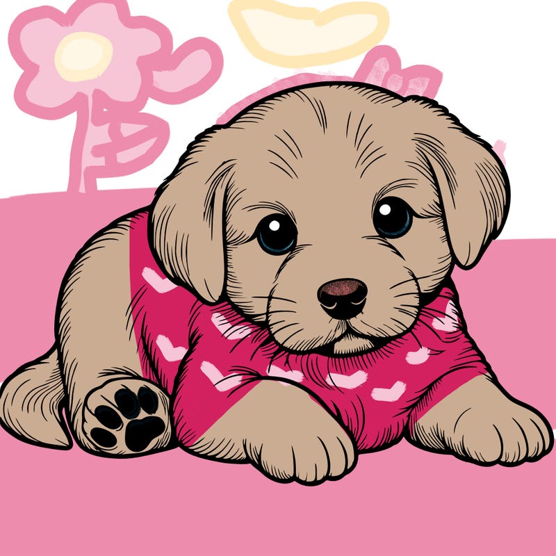 a cute realistic puppy