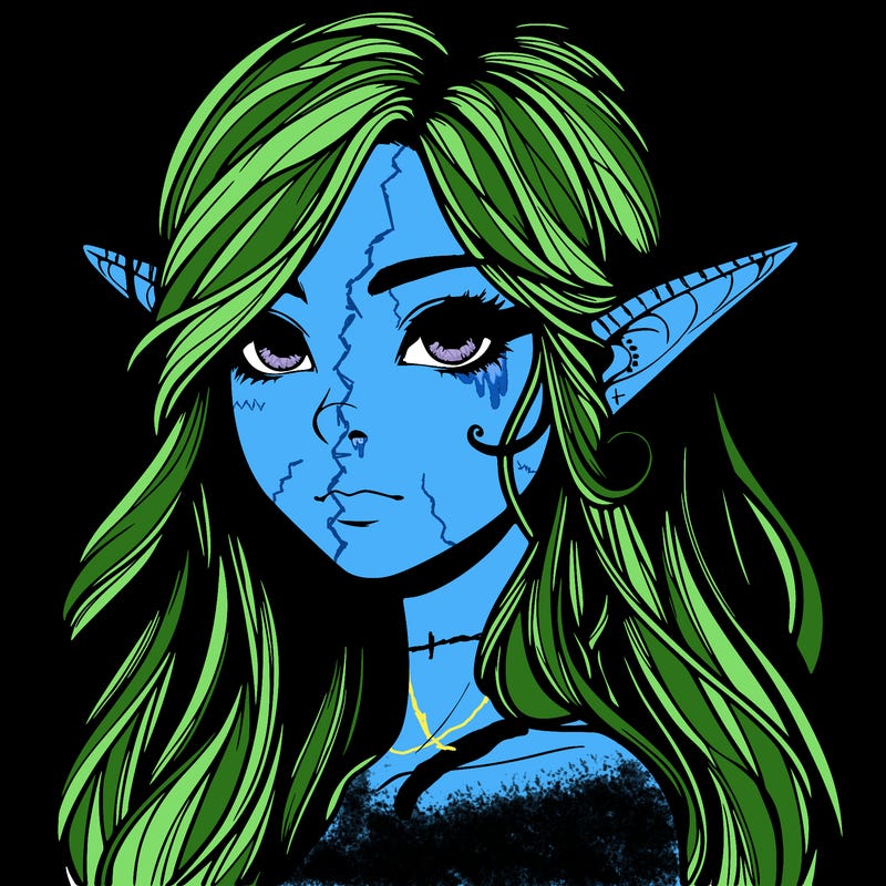 elf girl realistic dark fantasy