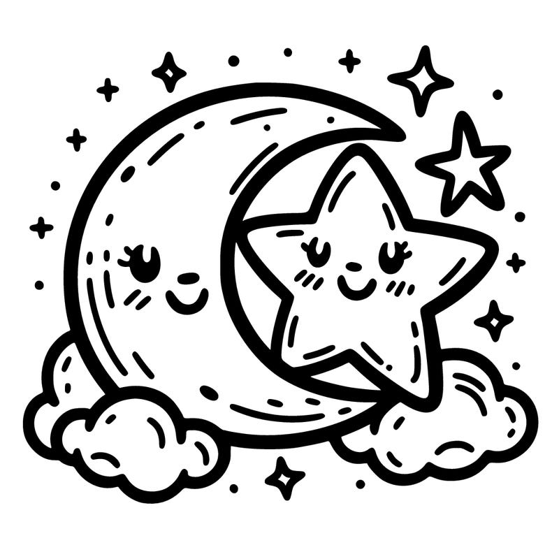 a star and the moon