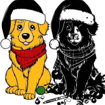 realistic christmas dog