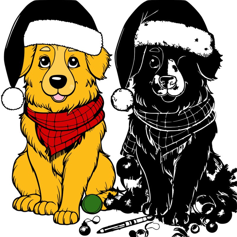 realistic christmas dog