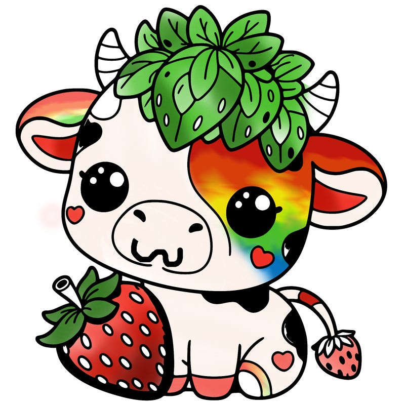 cute strawberry cow